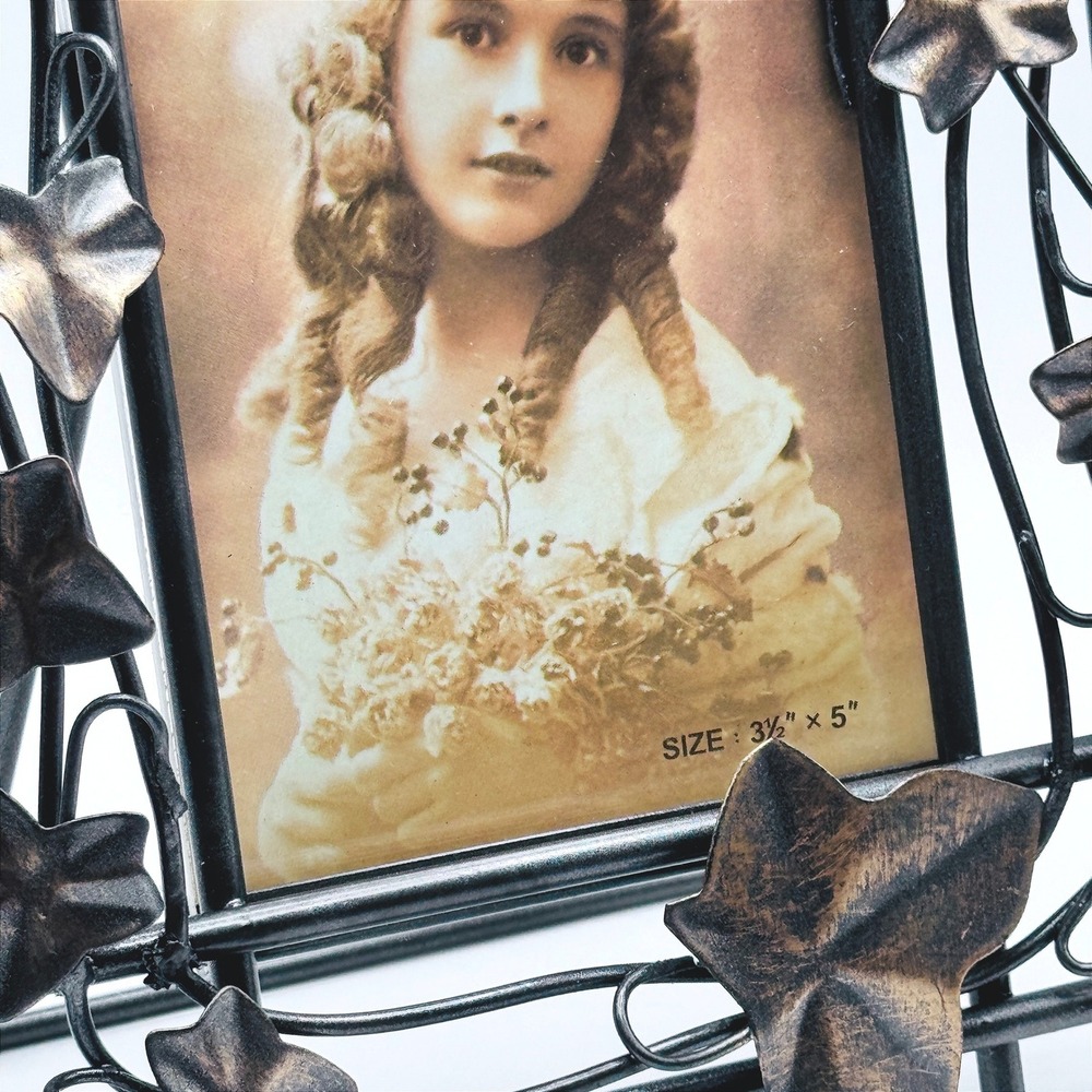 Metal Ivy Leaf Photo Frame Bronze Style Vine Botanical Rustic Cottage Decor - Picture 4 of 6